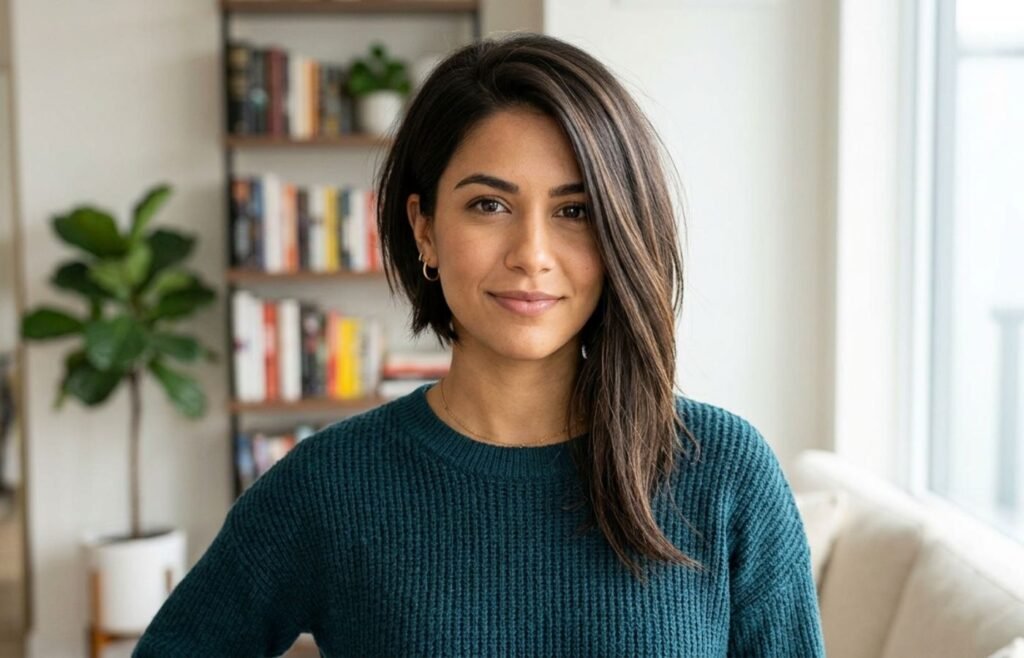 Asymmetrical bob for thin hair