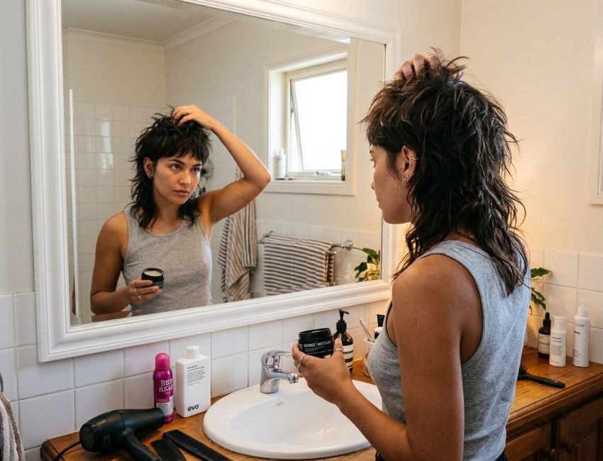 How to style a women's mullet haircut at home