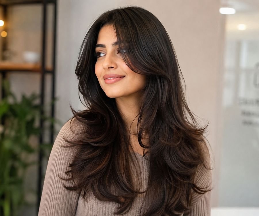 Long layered hair style for women