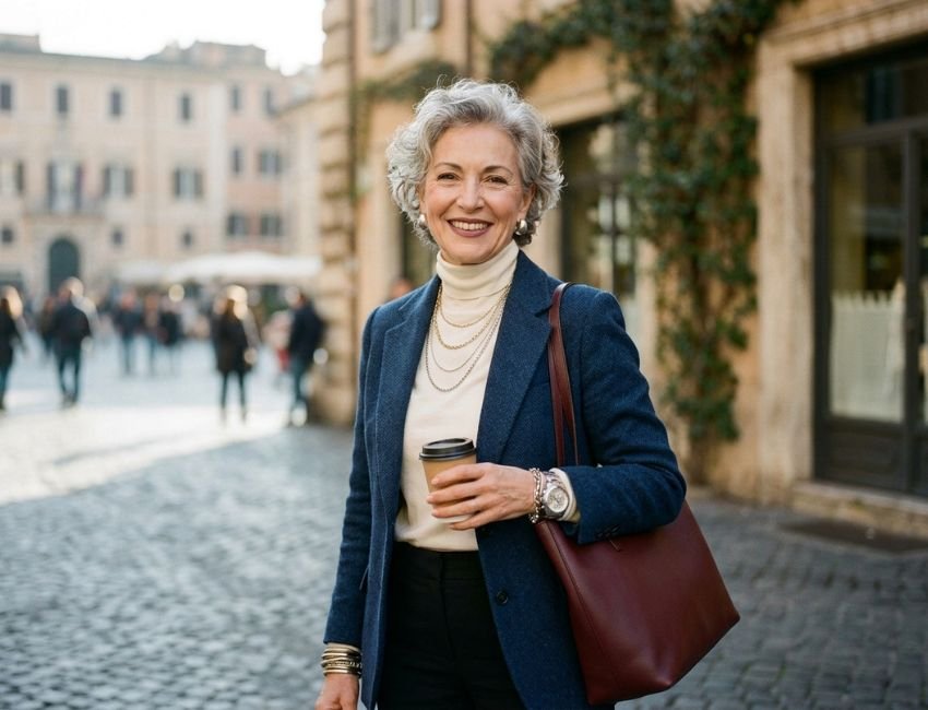 Natural gray short hairstyle for women over 60
