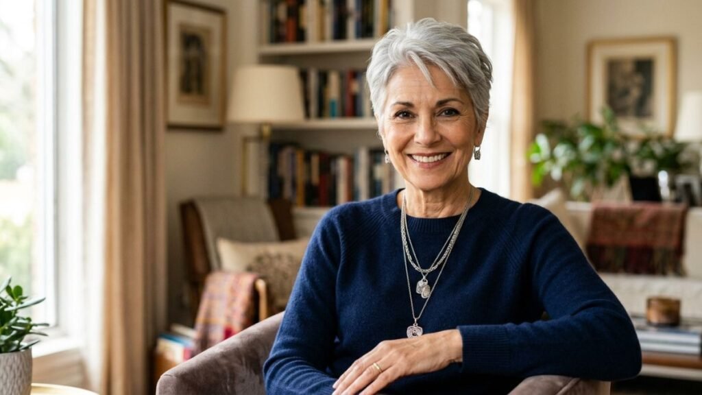 Short hair cuts for women over 60 with elegant gray hair