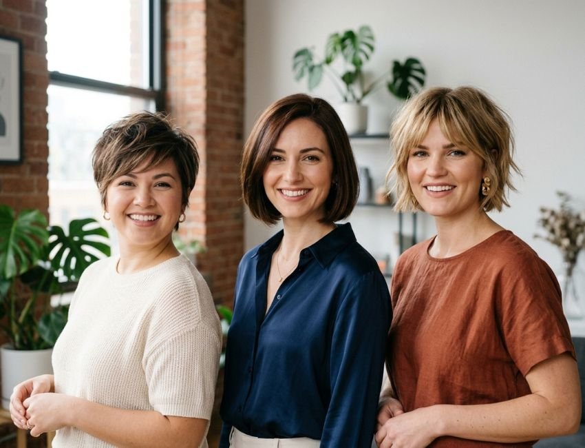 Short hairstyles for different face shapes