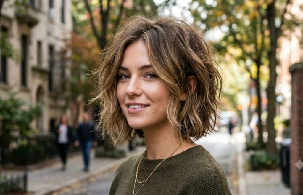 Textured bob hairstyle for women