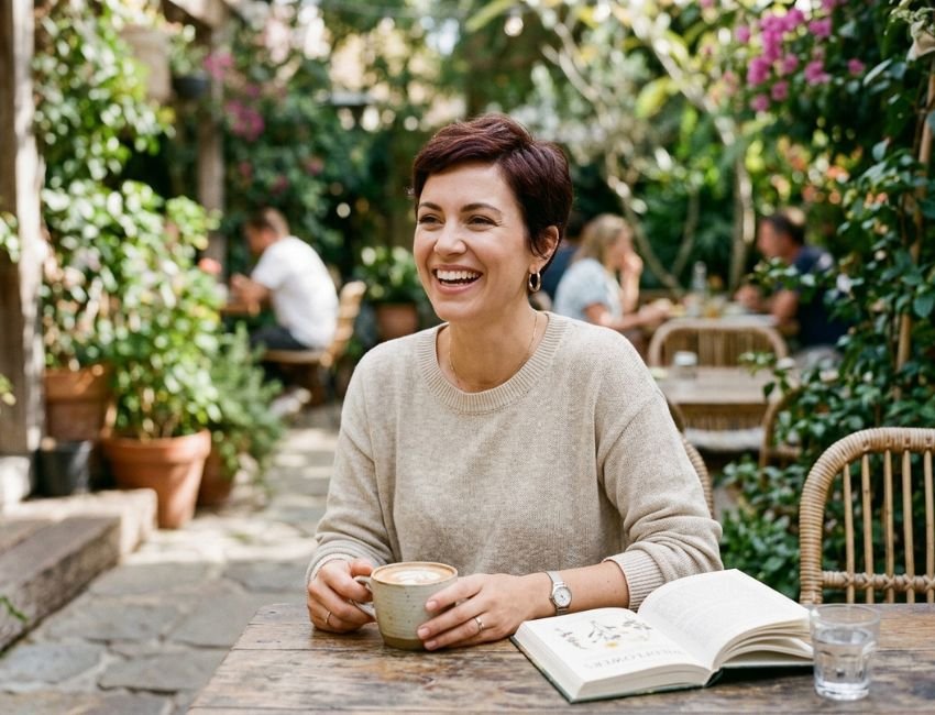 Woman with a stylish and easy-to-manage short haircut
