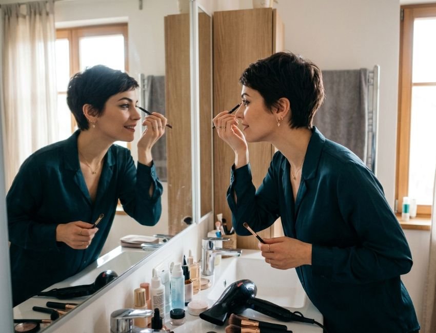 woman with easy low maintenance short haircut