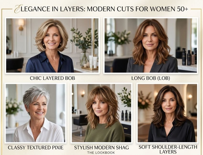 Best layered haircuts for thin hair over 50