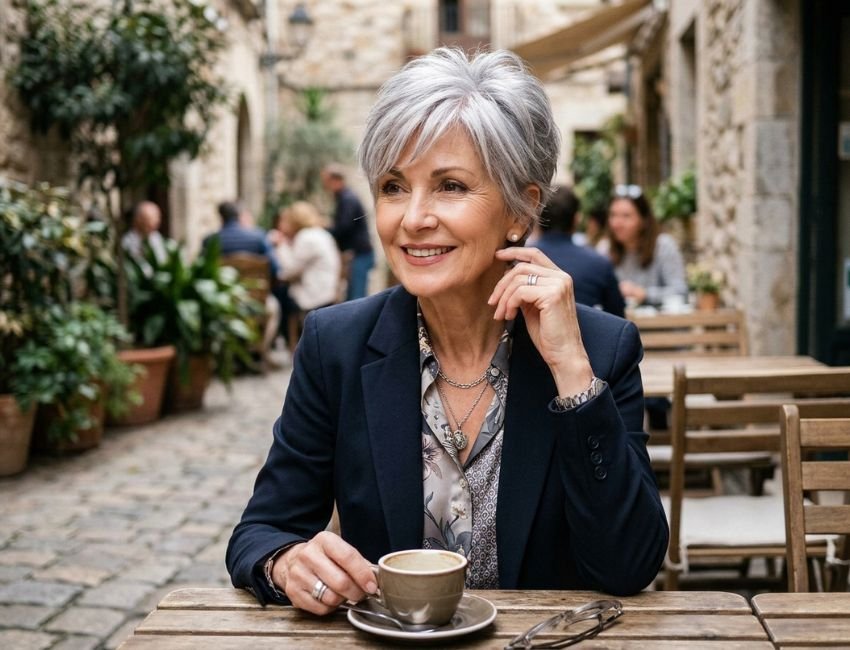 Feathered pixie cut for thin hair over 50
