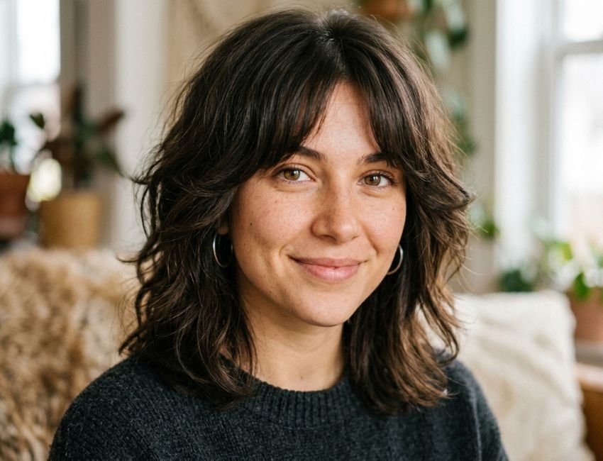 face framing layers for thick shoulder length hair