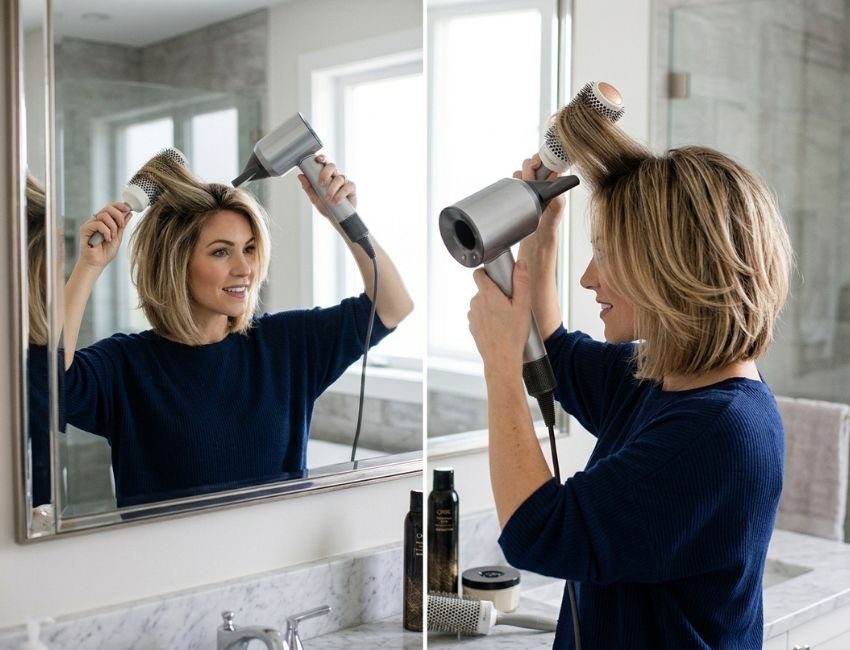 how to style a layered bob for fine hair