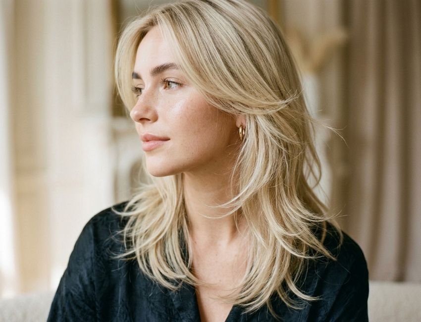 feathered haircut for fine hair creating volume and movement