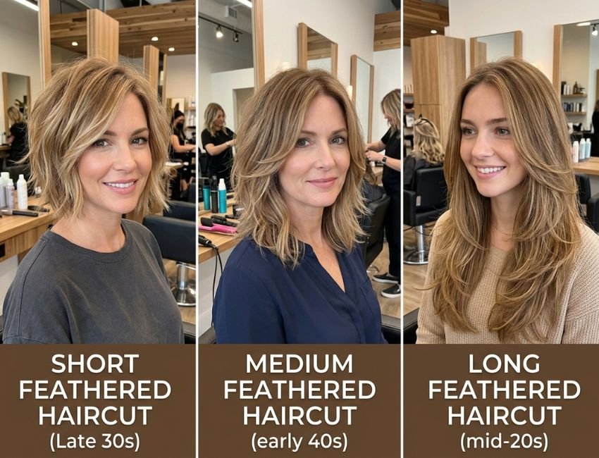 short medium and long feathered haircuts for fine hair